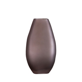 Unregelmäßige Blumenvase aus Mattglas Braun